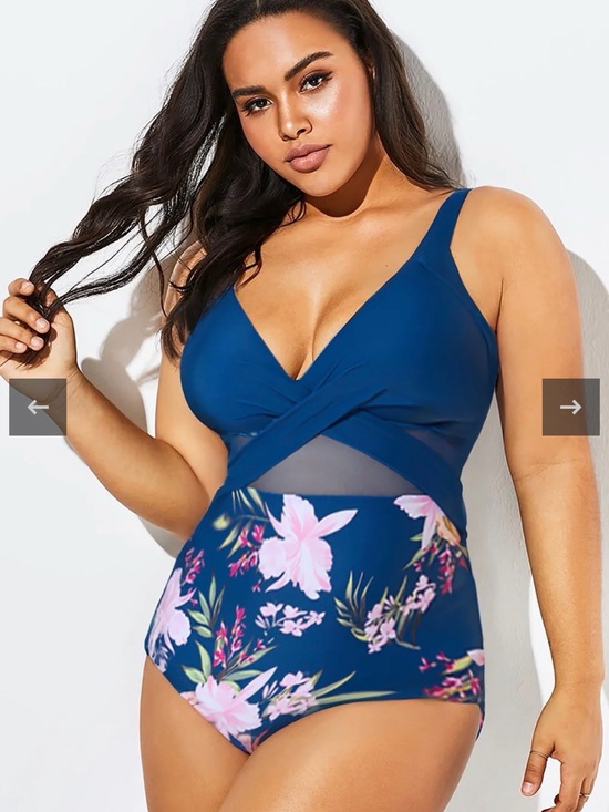 Meet.Curve Other - PREMcurve Floral Print Cut Out Mesh Underwire One Piece Swimsuit